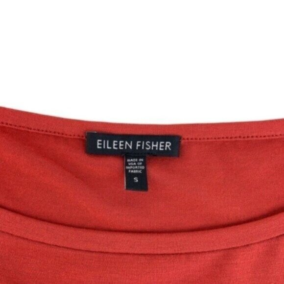 Eileen Fisher Rust Orange Jersey Shirt Dress - Picture 3 of 4